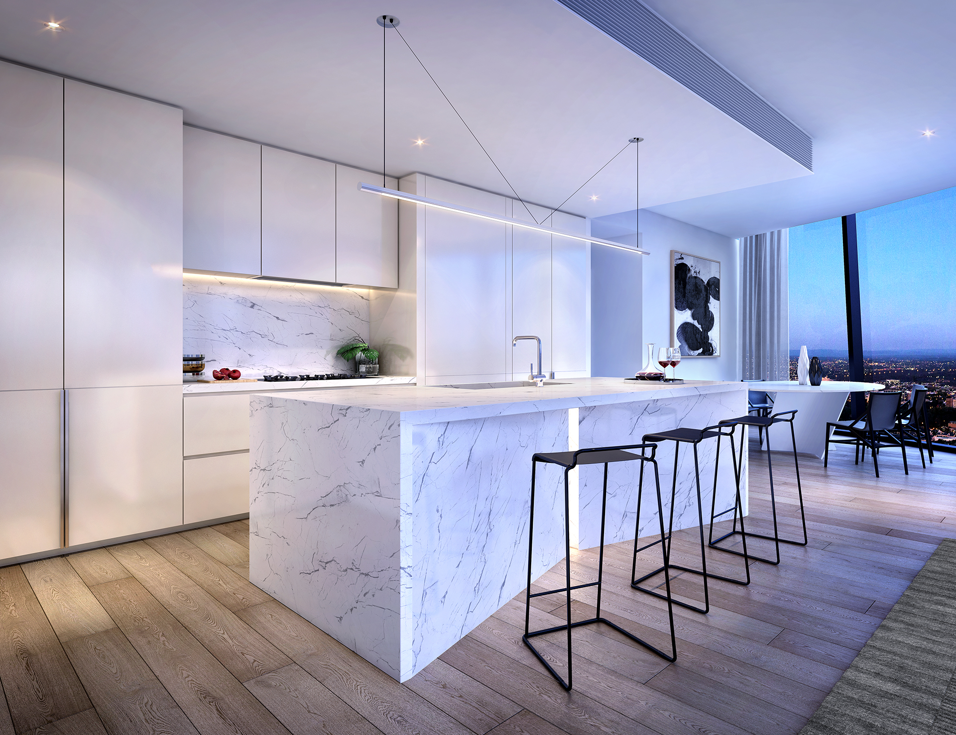 Kitchens are designed with amenity and aesthetics alike in mind