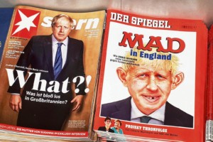 Germany's top magazines show what they think of the new British PM. Image credit: The Times