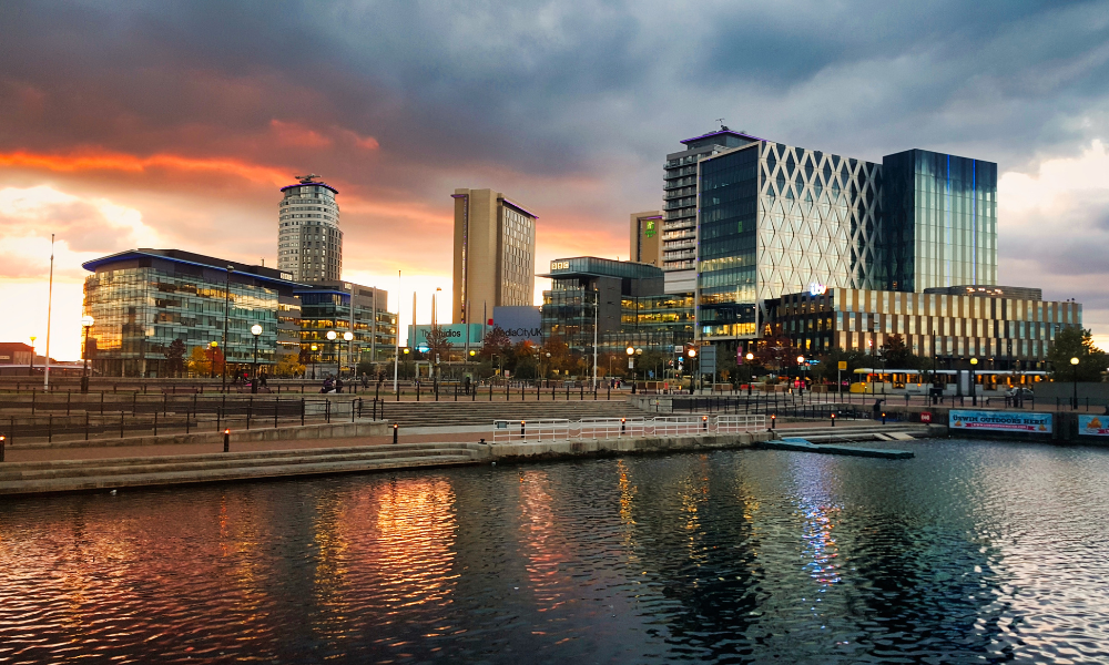 MediaCityUK: Built on the site of a derelict industrial dockland, the £2 billion regeneration has transformed the area into a media hub with one of the largest high definition facilities in the European continent. Image: Orry Verducci, Upsplash 